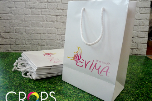 Papirne kese za frizerski salon Evima, papirne kese, reklamna agencija