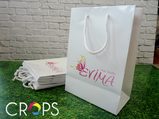Papirne kese za frizerski salon Evima, papirne kese, reklamna agencija